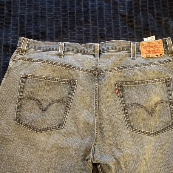 Levi's 569 dark wash loose straight jeans 44 x 32 - Picture 7 of 13
